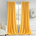 MIULEE Yellow Back Tab Blackout Curtains 120 Inch Long 2 Panels Set by MIULEE