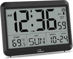 WallarGe Atomic Digital Wall Clock Battery Operated, Self-Setting, Large Display by WallarGe