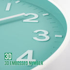 Wall Clock 12 Inch Mint Green Modern Simple Quartz Decorative Clock Non-Ticking - Image 6
