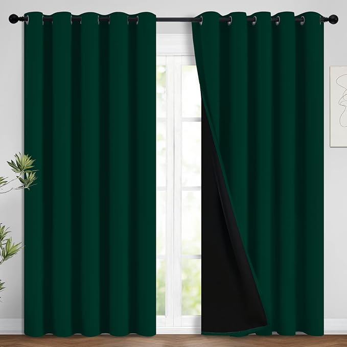 Yakamok 100% Blackout Lined Panels, Room Darkening Thermal Insulated Blackout by Yakamok