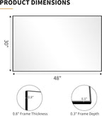 KOCUUY Black Rectangle Mirror, Large Black Wall Mounted Mirror, Metal Framed - Image 9