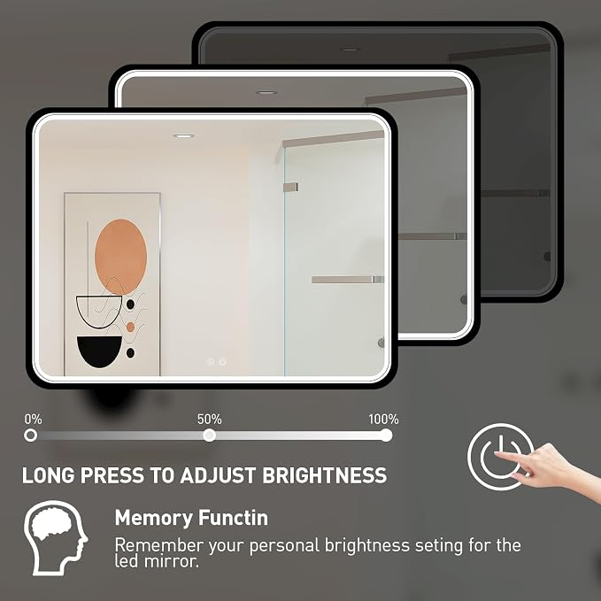 48x36 Inch LED Bathroom Mirror - Image 4