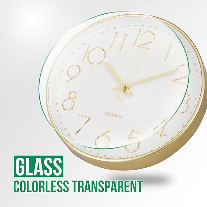 Wall Clock 12 Inch Non-Ticking Silent Modern Simple Style Round Decor Clock - Image 5