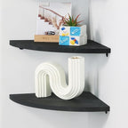 JORIKCHUO 10 inch Corner Shelf, Round End Wall Mounted Floating Shelf - Image 3
