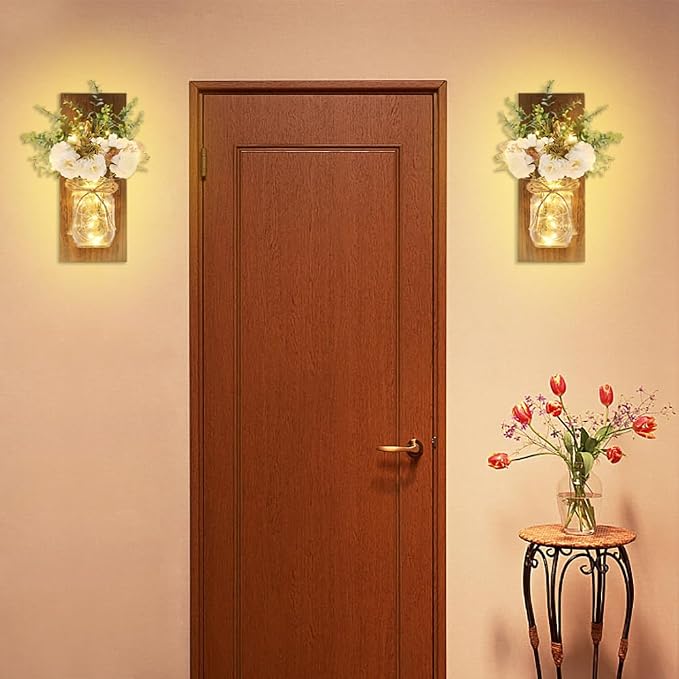 Rustic Wall Sconces Mason Jar Sconces Handmade Wall Art Hanging Design - Image 5