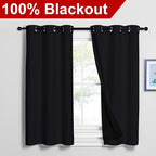 NICETOWN Black Out Curtains 54 inches Length Set of 2, 2 Thick Layers - Image 2