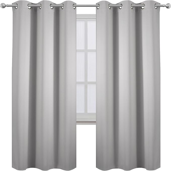 LEMOMO Light Grey Thermal Blackout Curtains/42 x 72 Inch/Set of 2 Panels Room - Image 2