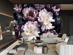 XMPMBM-Purple Peony Floral Fabric Wallpaper Living Room Bedroom Bathroom Wall - Image 3