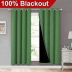 NICETOWN 100% Blackout Window Curtain Panels, Forest Green, 2 Pieces, 52-inch - Image 2
