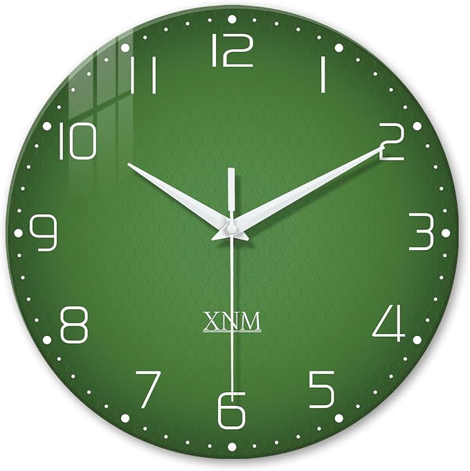 XNM Green Wall Clock for Living Room 16 Inches or Larger Modern Glass Wall by XNMwallclock