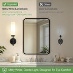 MOKATNG Wall Sconces Set of Two, Matte Black Bathroom Sconces - Image 4