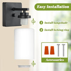 Set of 2 Wall Sconces for Bathroom, Modern Vanity Light Fixtures, Matte Black - Image 6