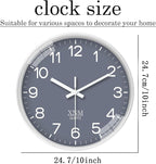 XNM Minimalist Wall Clocks Battery Operated Grey Analog Wall Clock - Image 3