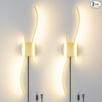 Daunton Modern Plug in Wall Sconce Set of 2, 3CCT Adjustable & Memory Function by Daunton