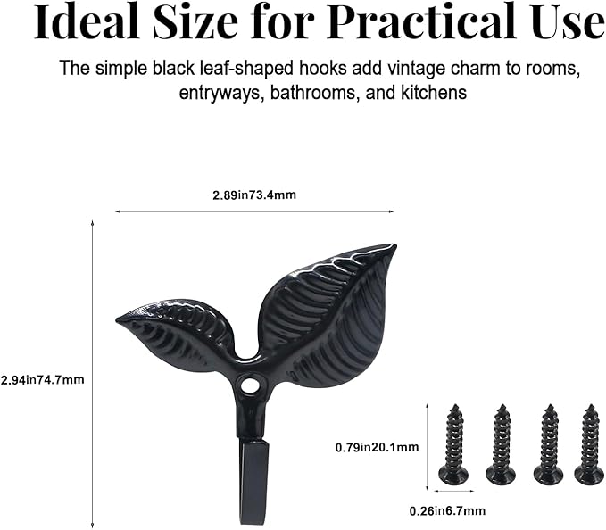 4pcs Iron Leaf Wall Hooks - Image 5