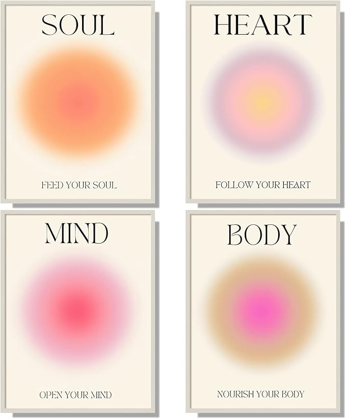 NCYEL 4 colorful abstract halo posters angel number positive energy by NCYEL