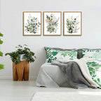 Bwodke Botanical Wall Art Plant Floral Watercolor Canvas Prints Set of 3 Framed - Image 8
