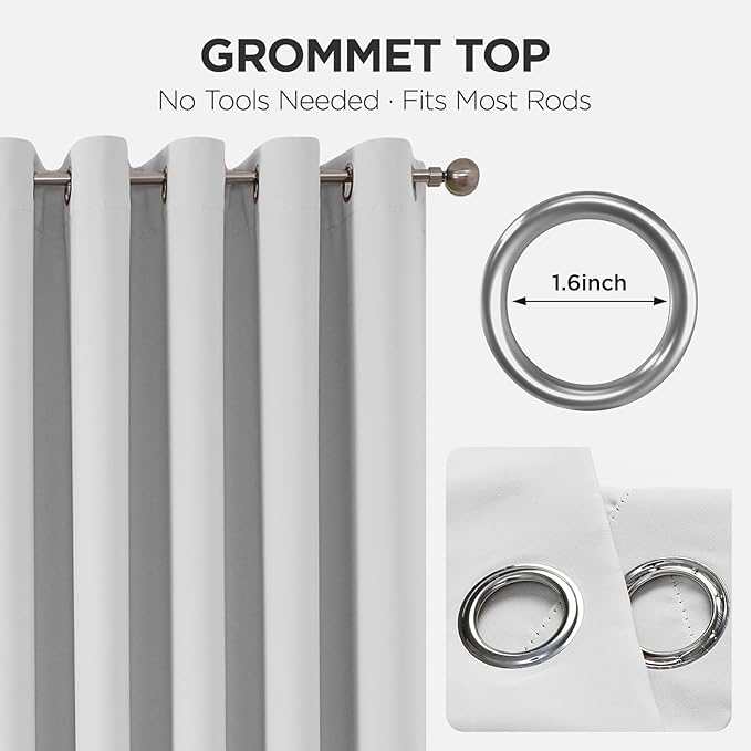 Joydeco Blackout Patio Sliding Door Curtains 72 Inches Long, Grommet Privacy - Image 7
