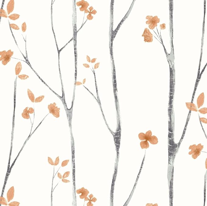 Timeet Boho Peel and Stick Wallpaper Floral Wall Paper Tree Contact Paper White by Timeet