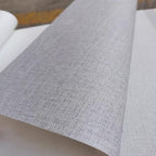 Fabric Peel and Stick Wallpaper Gray Faux Grasscloth Wall Paper Self-Adhesive - Image 3