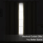 LEMOMO Blackout Curtains 66 x 95 inch/Beige Curtains Set of 2 Panels/Thermal - Image 3