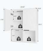 HAIOOU Fluted Bathroom Wall Cabinet - Image 3