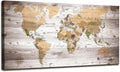 canvas Wall Art 24“x48 lagre map of the world Painting Ready to Hang Framed by ZEYDRT
