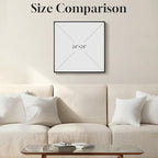 Framed Blue Abstract Wall Art Decor, Square Coastal Modern Canvas Artwork - Image 3