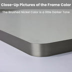 LOAAO 72X32 Inch Brushed Nickel Bathroom Mirror, Rounded Rectangle Silver Metal - Image 3