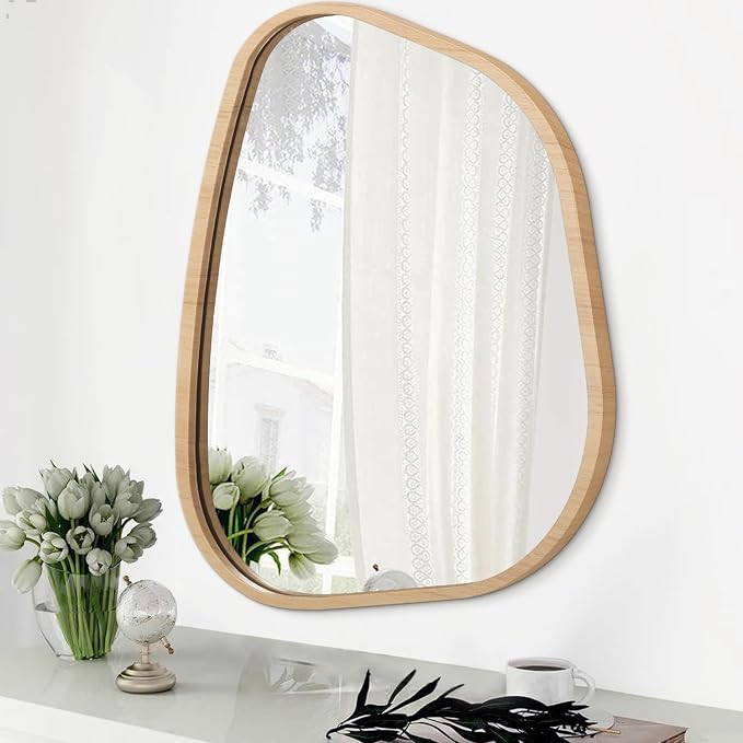 Asymmetrical Irregular Mirror Wall Mounted, Unique Vanity Mirror, Shaped by HLFMVWE
