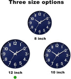 HZDHCLH Navy Blue Wall Clocks Battery Operated, 12 inch Silent Non Ticking - Image 3