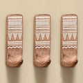 IndianShelf 10 LB- 3 Pieces Decorative Wood Adhesive Wall Hooks–Boho Peel and by IndianShelf