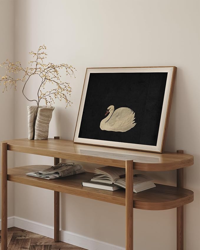 VIYYIEA Framed Wall Art for Living Room, Animal-【Zwaan】, 20L x 16W - Image 3