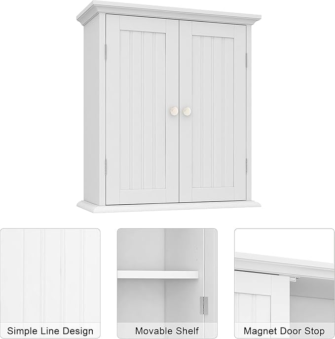 ChooChoo Bathroom Wall Cabinet Set of 2, Over The Toilet Space Saver Storage - Image 4