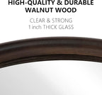 CULER Round Wall Mirrors 30 Inch, Wood Rustic Decorative Transitional Mirror - Image 4