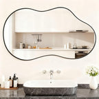 Itrue 20x36 Inch Black Framed Irregular Tempered Glass Wall Mirror, - Image 4