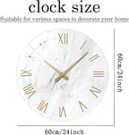 24 Inch White Minimalist Glass Wall Clocks Battery Operated Extra Large Wall - Image 2