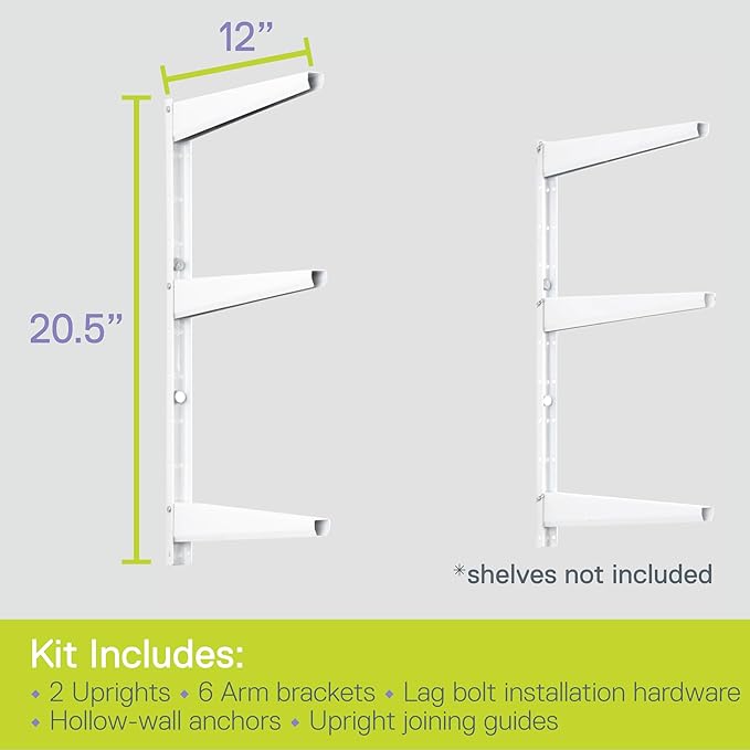 Delta Minimalistic White Shelf Brackets Cycle, Holds Up to 480 lbs, Modern - Image 3