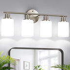 Zarbitta 4-Light Bathroom Light Fixtures, Brushed Nickel Modern Vanity Lights by Zarbitta