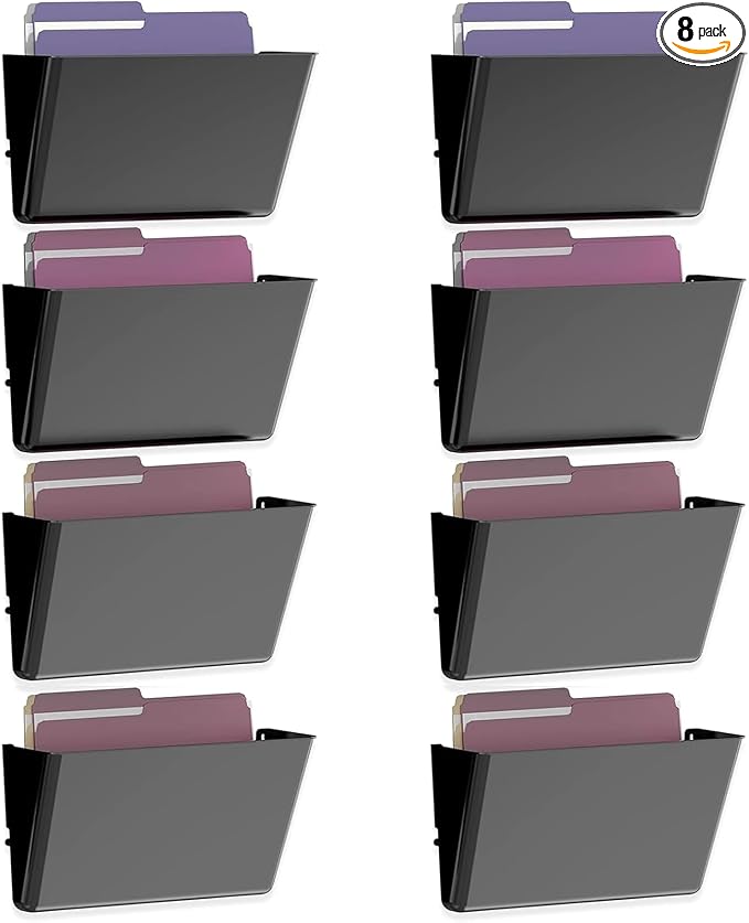 MINDEPOT 8 Pack hanging wall files Black by MINDEPOT