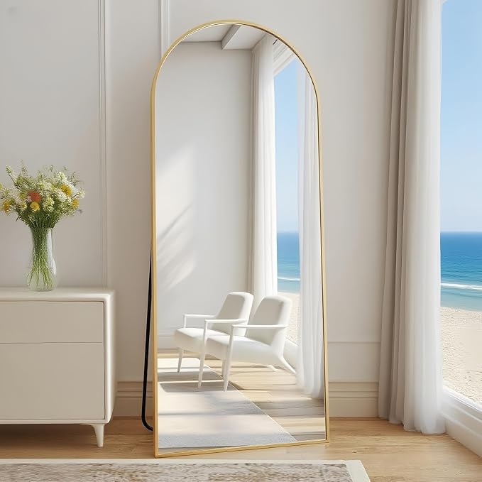 Dewfig Arched Full Length Mirror, Full Body Mirrors - Image 2