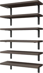 WOPITUES Wood Floating Shelves Set of 6, Shelves by WOPITUESOfficial