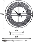 30 inch Large Wall Clock Decorative Solid Metal Retro Decor - Image 2