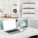 Arthome35.4 x 120 inches White Gray, Peel and Stick Wallpaper, Wood Contact - Image 4
