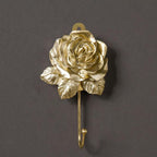Gold Flower Wall Hooks, Whimsical Resin Rose Flower Decorative Bathroom Hooks - Image 6