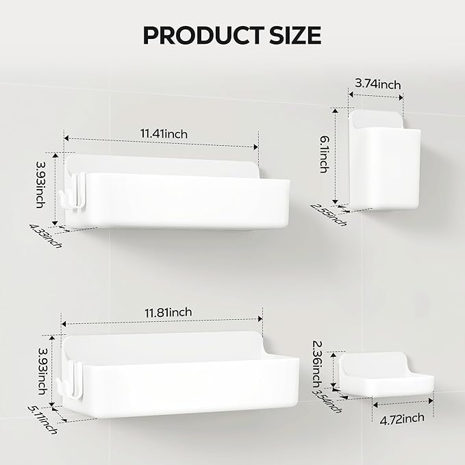 Nieifi Adhesive Wall Shelf, Shower Shelves, Shower Organizer - Image 2