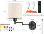 Plug in Wall Sconces with Remote Control, Dimming 10%-100% & Adjustable Colors - Image 5
