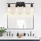 Indoi 4-Light Bathroom Light Fixtures, Matte Black Modern Vanity Lights - Image 6