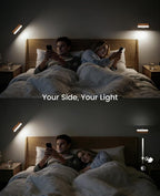 Wood Battery Operated Wall Sconces Set of Two, Magnetic Mini Wall Lights - Image 6