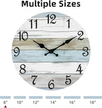 CHYLIN Wall Clock, Silent Non Ticking Battery Operated, Rustic Coastal Country - Image 3